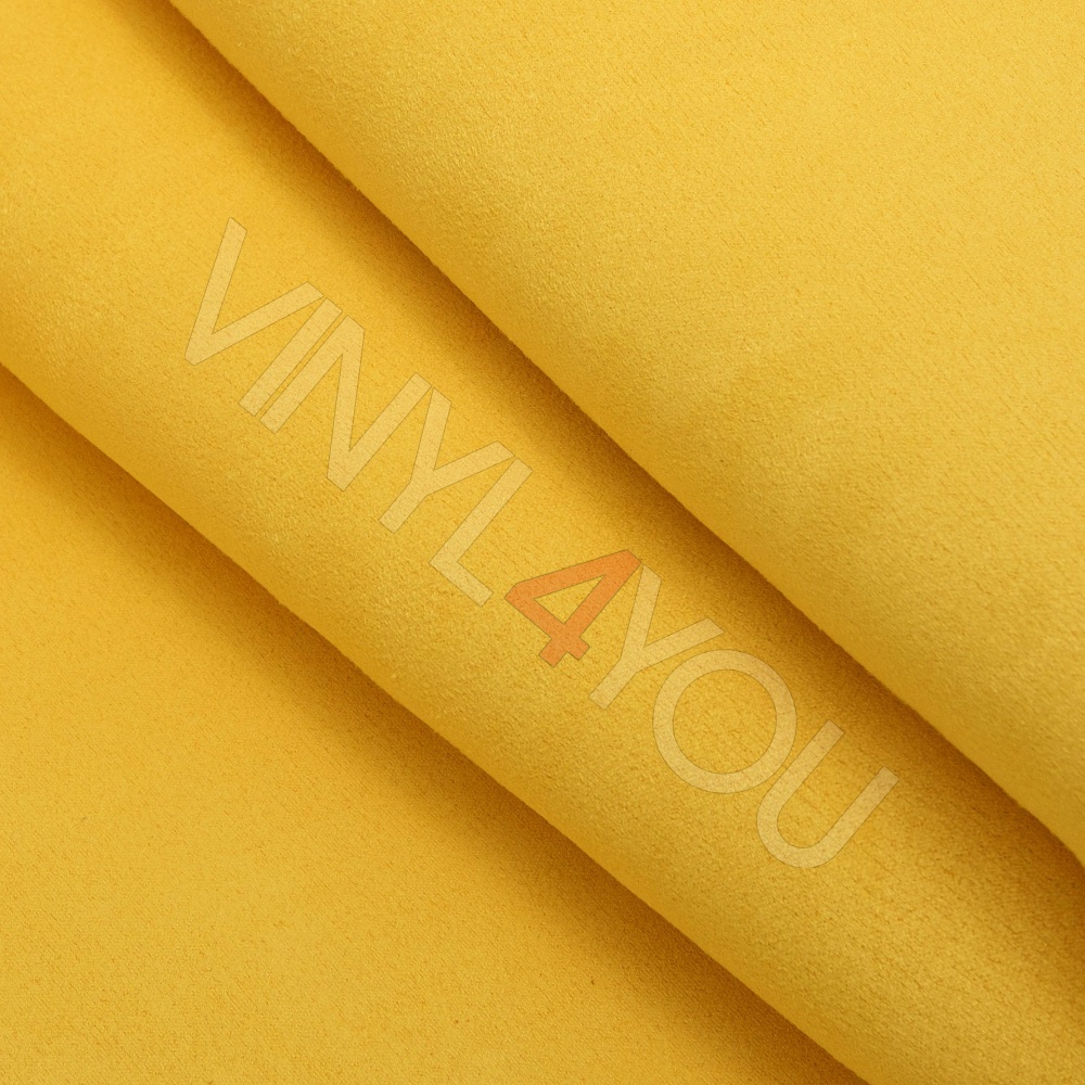Желтая самоклеющаяся алькантара Premium (Рулон)
