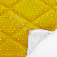 Экокожа стеганая перфорированная Орегон Желтая с Желтой строчкой